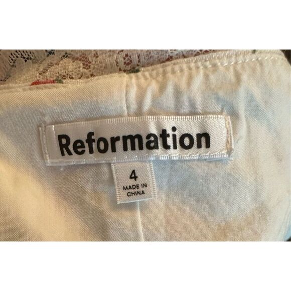 Reformation Rosalie Linen Top In Alyssa Size 4 - Picture 7 of 7